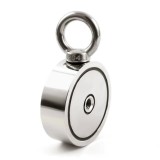Magnet neodim oală D 75 mm cu două fețe x 160 kg - magnet fishing subtire