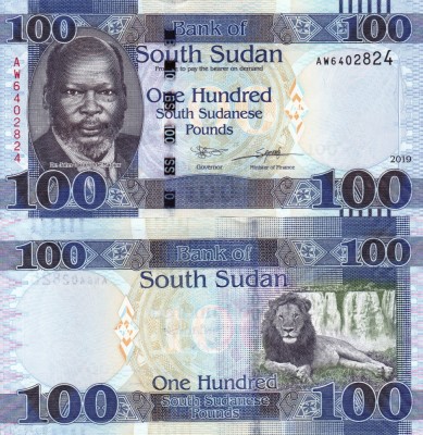 SUDANUL DE SUD 100 pounds 2019 UNC!!! foto