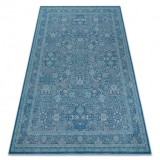 Covor din l&acirc;nă ANTIGUA 518 74 JW500 OSTA - Flori, cadru, albastru țesut plat, 250x350 cm