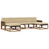 vidaXL Set de canapele de exterior cu pernă 6 pcs Natural și Bej 3381597