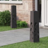 vidaXL Lumină LED Solară pentru Alei 2 pcs Negru Oțel laminat la rece 879758