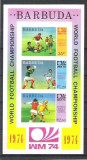 Barbuda 1974 Footbal, Imperf sheet, MNH A.77, Nestampilat