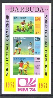 Barbuda 1974 Footbal, Imperf sheet, MNH A.77 foto