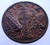 1.710 ITALIA WWII VITTORIO EMANUELE III 10 CENTESIMI 1943 R XF/AUNC, Europa, Bronz-Aluminiu