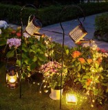 Set 2x Lampa Solara decorativa LED Tip Stropitoare , Fier Forjat, Design Retro, Proiectie Lumina Calda, IP65, 80 cm