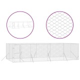 Cumpara ieftin Padoc de exterior pentru caini argintiu 8x4x2 m otel galvanizat