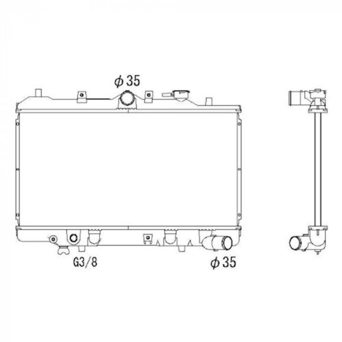 Radiator racire Mazda 323 (Bg/Bf), 05.1985-11.1987, Motorizare 1, 6 76kw Benzina, cutie Manuala, dimensiune 528x350x16mm, Cu lipire fagure prin braza