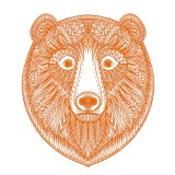 Sticker decorativ, Urs, Portocaliu, 70 cm, 1160ST-2