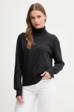 Pepe Jeans pulover din amestec de cașmir culoarea negru, light, cu guler, PL7000036