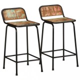 vidaXL Scaune de bar 2 buc 46x35,5x80 cm lemn masiv recuperat