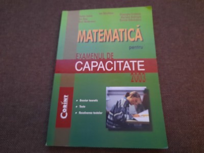 MATEMATICA PENTRU EXAMENUL DE CAPACITATE ION SAVULESCU foto