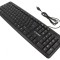 Tastatură USB Neagră cu Cablu 1,5m Layout US