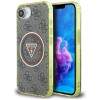 Husa MagSafe pentru Apple iPhone 16e, Guess, IML Glitter 4G Circle Triangle, Maro