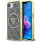 Husa MagSafe pentru Apple iPhone 16e, Guess, IML Glitter 4G Circle Triangle, Maro