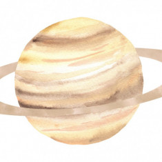 Sticker decorativ Planeta Saturn, Multicolor, 45 cm, 5434ST