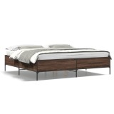 Cumpara ieftin Cadru de pat, stejar maro, 180x200 cm, lemn prelucrat si metal
