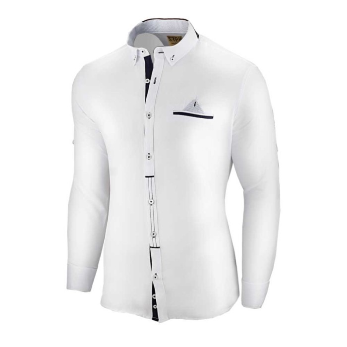 Camasa pentru barbati, alba, slim fit - Leon Classic Camasa pentru barbati, alba, slim fit - Leon Classic