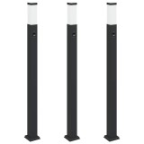 Cumpara ieftin Stalpi iluminatori cu senzor, 3 buc., 110 cm, negru, IP44