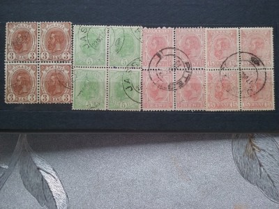 1900-Romania-Spic de grau bl.4-stampilate-RAR foto