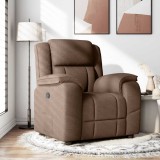 VidaXL Fotoliu rabatabil, maro, material textil