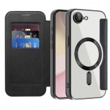 Husa MagSafe pentru Apple iPhone 16e, Techsuit, SmartMag Book, Neagra