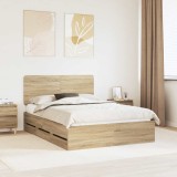 Cumpara ieftin Cadru de pat Stejar Sonoma 150 x 200 cm Lemn Ingineresc