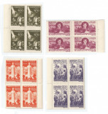 *Romania, LP 206/1947, Seceta, blocuri de 4 timbre, MNH