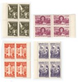 *Romania, LP 206/1947, Seceta, blocuri de 4 timbre, MNH