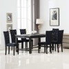 Gossi scaune de sufragerie, 6 buc, negru, catifea