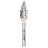 BOHRCRAFT 5130 - Freza cu carburi metalice 3x14x38 mm tija 3 mm forma G (conica cu cap ascutit) tais dublu