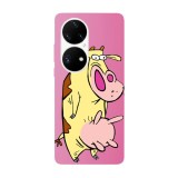 Husa compatibila cu Huawei P50 model Cow and Chicken Cow, Silicon, TPU, Viceversa, Transparent, Carcasa