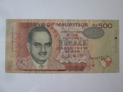 Rară! Mauritius 500 Rupees 2001 foto