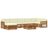 vidaXL Set de canapele de exterior cu pernă 8 pcs Natural și Crem 3383658