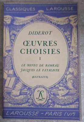 OEUVRES CHOISIES VOL.1 LE NEVEU DE RAMEAU JACQUES LE FATALISTE-DENIS DIDEROT-215060 foto