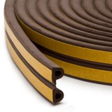 Banda Autoadeziva pentru Etansarea Usilor si Ferestrelor, Profil P, 9mm x 5.5mm, Rezistenta UV, Cauciuc EPDM, 6 m, Maro