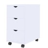 Dulap sertare alb 33x45x60 cm lemn prelucrat, 3 sertare, roti, birou/dormitor