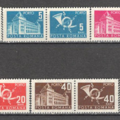 Romania.1967 Porto duble-Servicii postale cu filigran DR.754