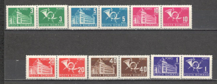 Romania.1967 Porto duble-Servicii postale cu filigran DR.754