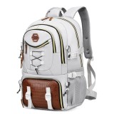 Rucsac Multifunctional pentru Calatorie, pentru Alpinism, Voiaj, Drumetii, din Panza Oxford, 34x16x52 cm, Alb