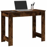 VidaXL Birou, stejar fumuriu,100x45x75 cm, lemn prelucrat