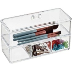 Mini organizator cosmetice si bijuterii cu 2 sertare