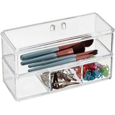 Mini organizator cosmetice si bijuterii cu 2 sertare foto