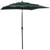 VidaXL Umbrelă grădină 3 niveluri, st&acirc;lp din aluminiu, verde, 2x2 m 313845