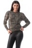 E774-14 Pulover casual cu decolteu rotund si maneci lungi, S/M