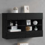 vidaXL Dulap TV de perete Pe perete Stejar Negru 98,5 x 30 x 60,5 cm 8000987