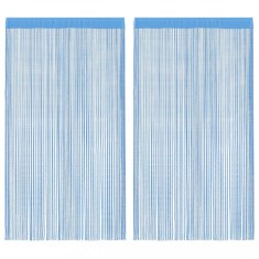 Perdele sir 2 buc Albastru deschis 100x250 cm foto