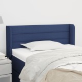 VidaXL Tăblie de pat cu aripioare albastru 83x16x78/88 cm textil