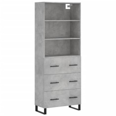 Dulap inalt, gri beton, 69,5x34x180, lemn compozit