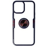 Husa iPhone 12 Pro Max Albastra, TPU+PC, Carbon, Ring Stand