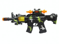 Pistol mitraliera MP15 , cu muzica si lumini, Plastic,6 ani +,Multicolor foto